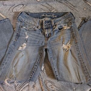 American Eagle Outfitters Light Blue Distressed Artist Jeans